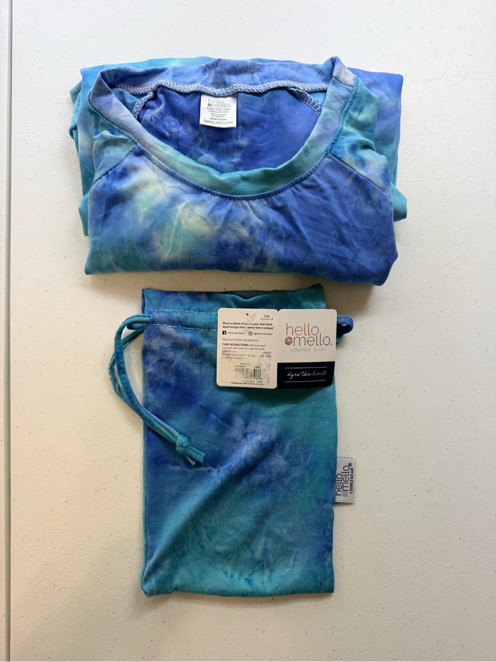 Hello Mello Women’s Tie-Dye Blue & Green Lounge Shirt